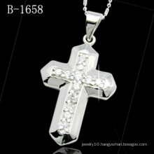 Fashion Jewelry Micro Setting 925 Silver Cross Pendant